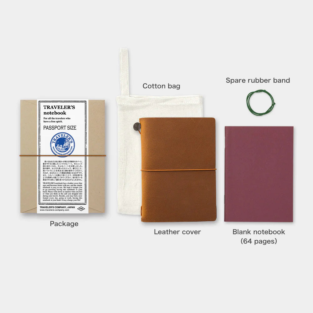 Traveler´s Company - Notebook Camel Passport Size (læderomslag)