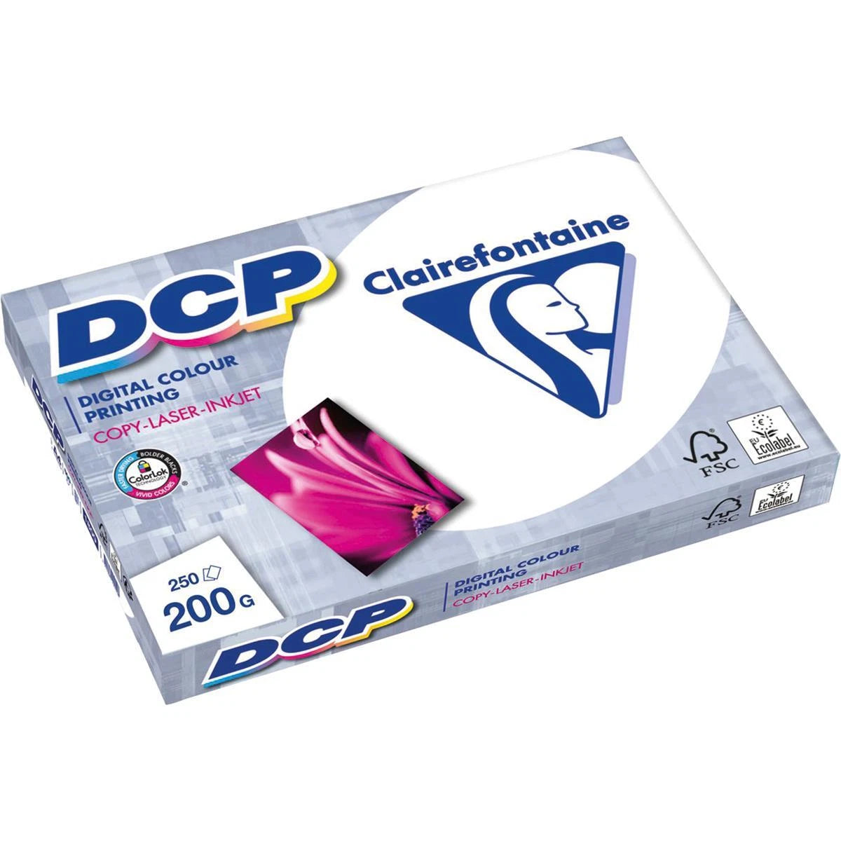 CLAIREFONTAINE Kopipapir A4 DCP 200g. Hvid 250 stk