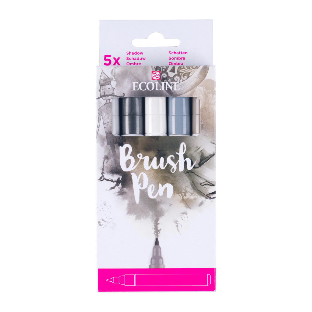 ECOLINE Brushpen Set 5 st SHADOW/kartong
