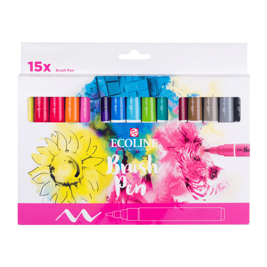 ECOLINE Pensel set 15 st PRIMARY/kartong