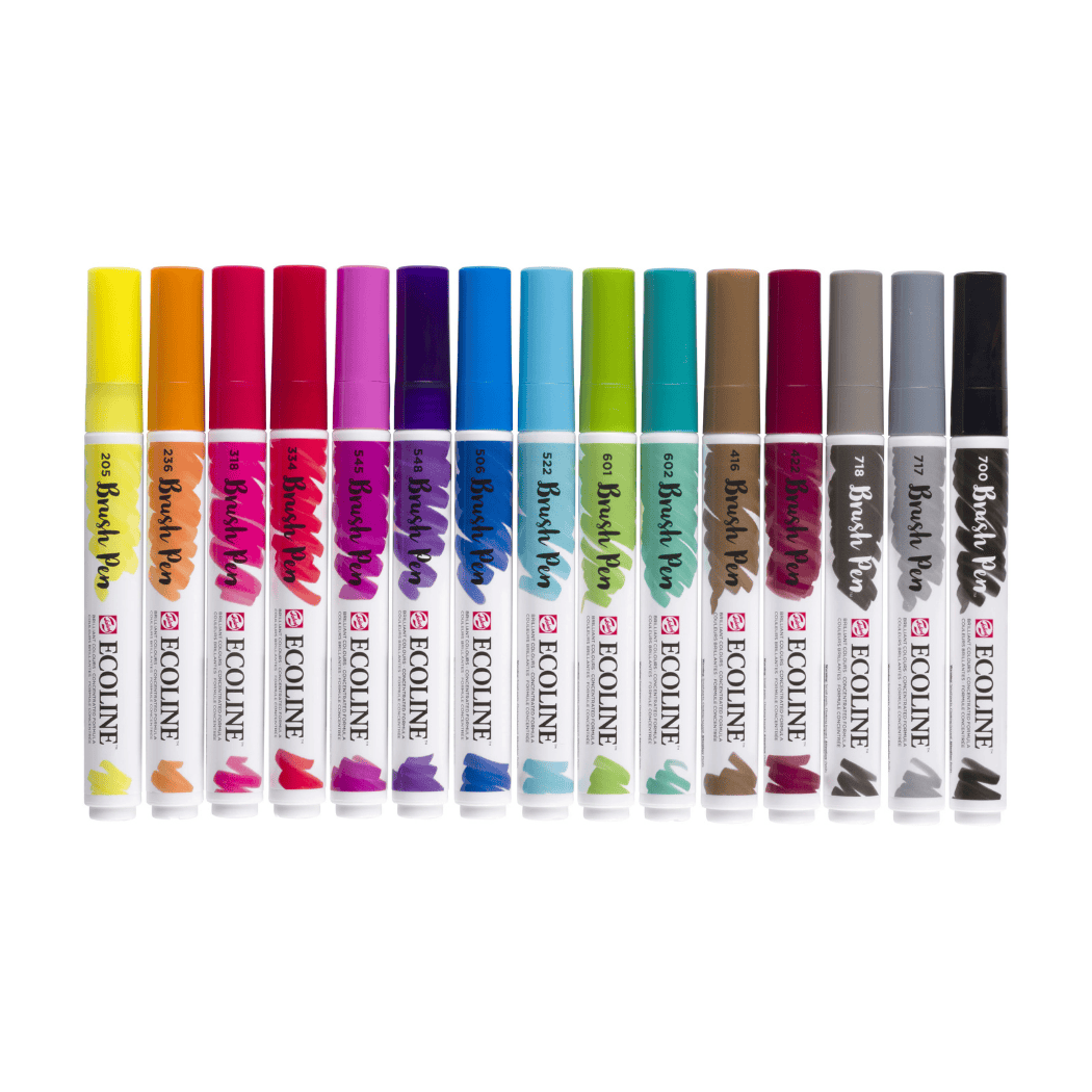 ECOLINE Pensel set 15 st PRIMARY/kartong