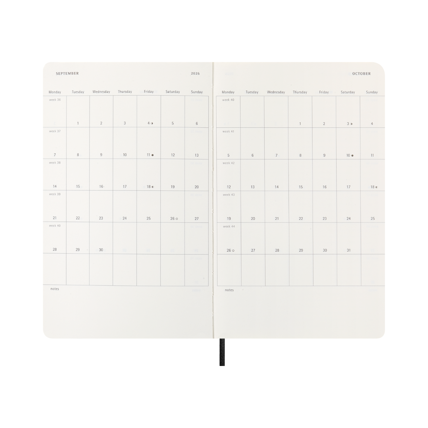 Moleskine Kalender Soft 12M Daily Large Sort 2026