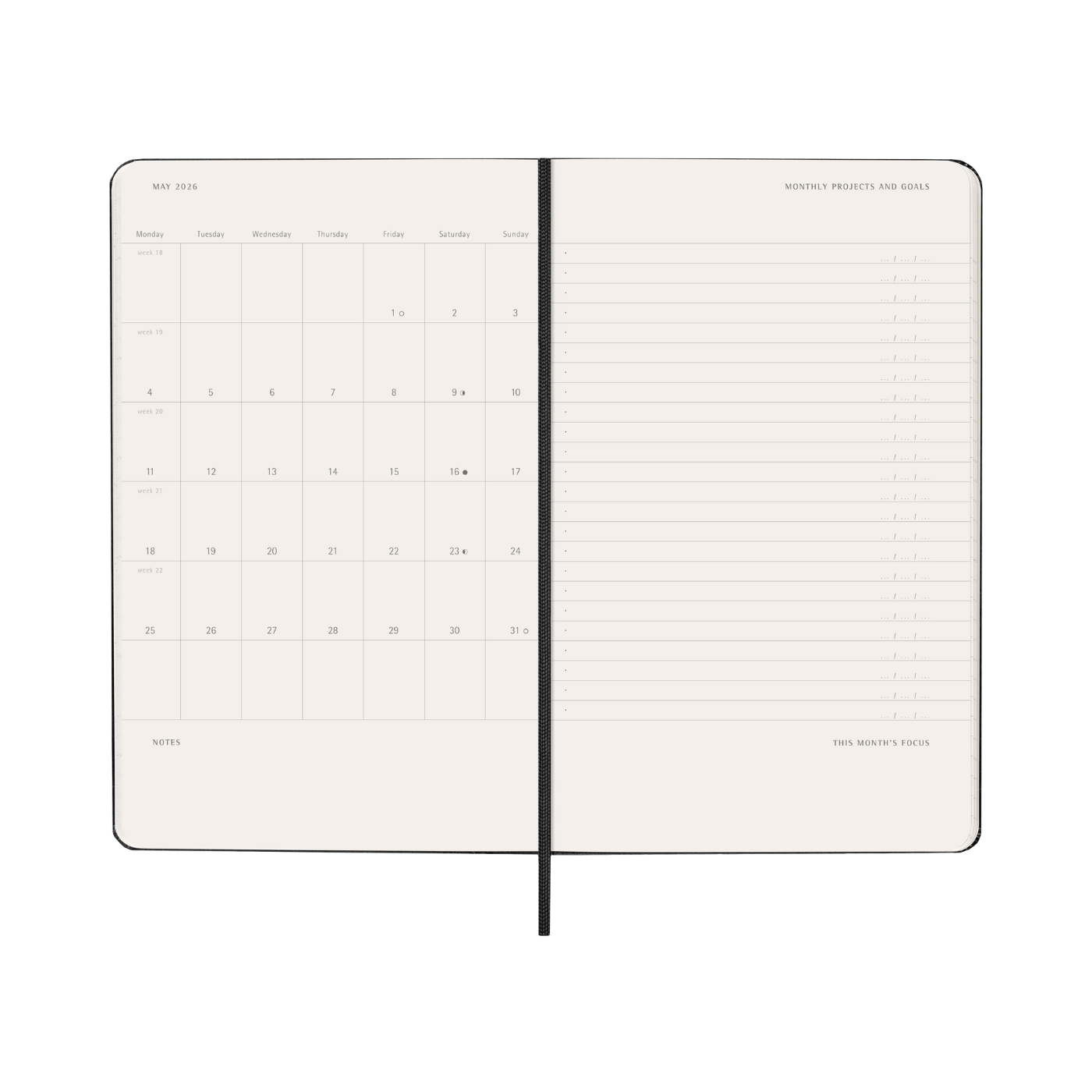 Moleskine Kalender Pro Hard 12M Weekly Vertical Large Sort 2026