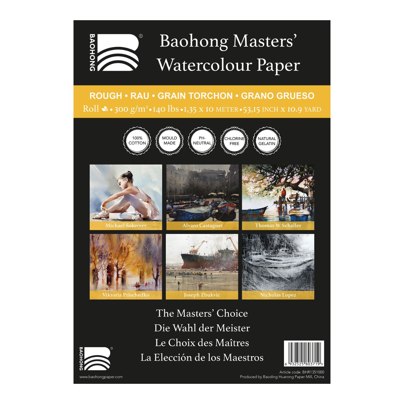 Baohong Masters akvarellpapper – hel rulle