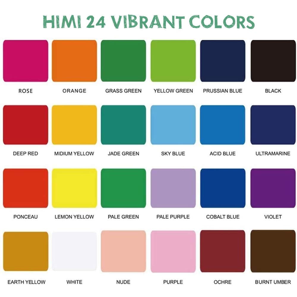 HIMI HIMI Gouache sæt 24 stk. 30 gr. (green)