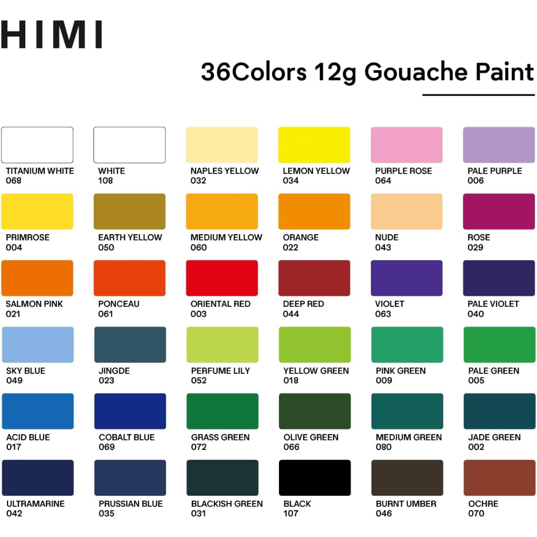 HIMI HIMI Gouache sæt 36 stk. 12ml (lilac)