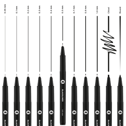 Molotow Tegneartikler MOLOTOW BLACKLINER sæt m. 4 stk. set 1