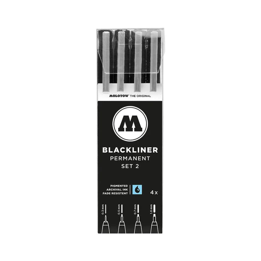 Molotow Tegneartikler MOLOTOW BLACKLINER sæt m. 4 stk. set 2