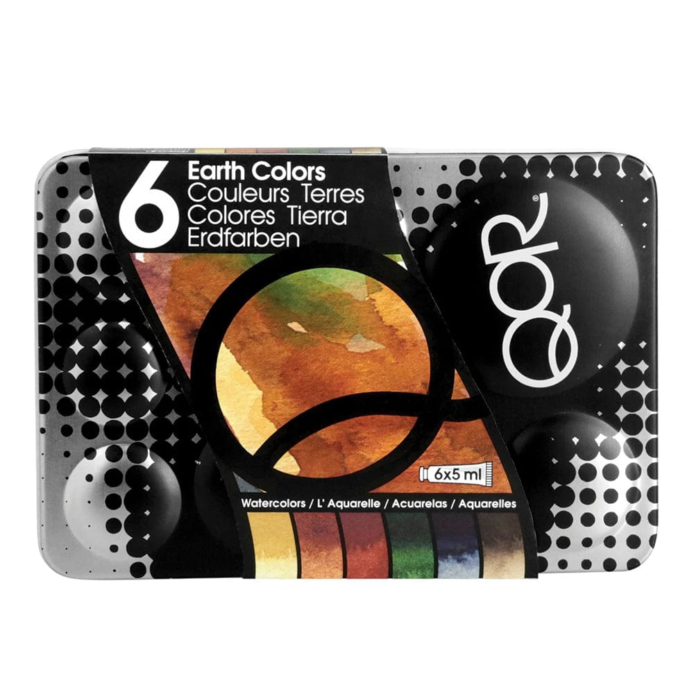 QoR Akvarelmaling Qor Earth Tones akvarelsæt med 6x5ml