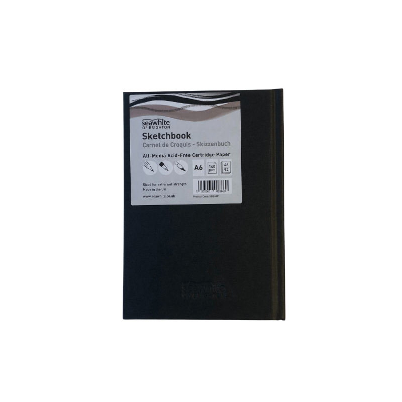 Seawhite Sketch Book Seawhite A6 Black Cloth Sketchbook Portrait. 140gr. 92 ark