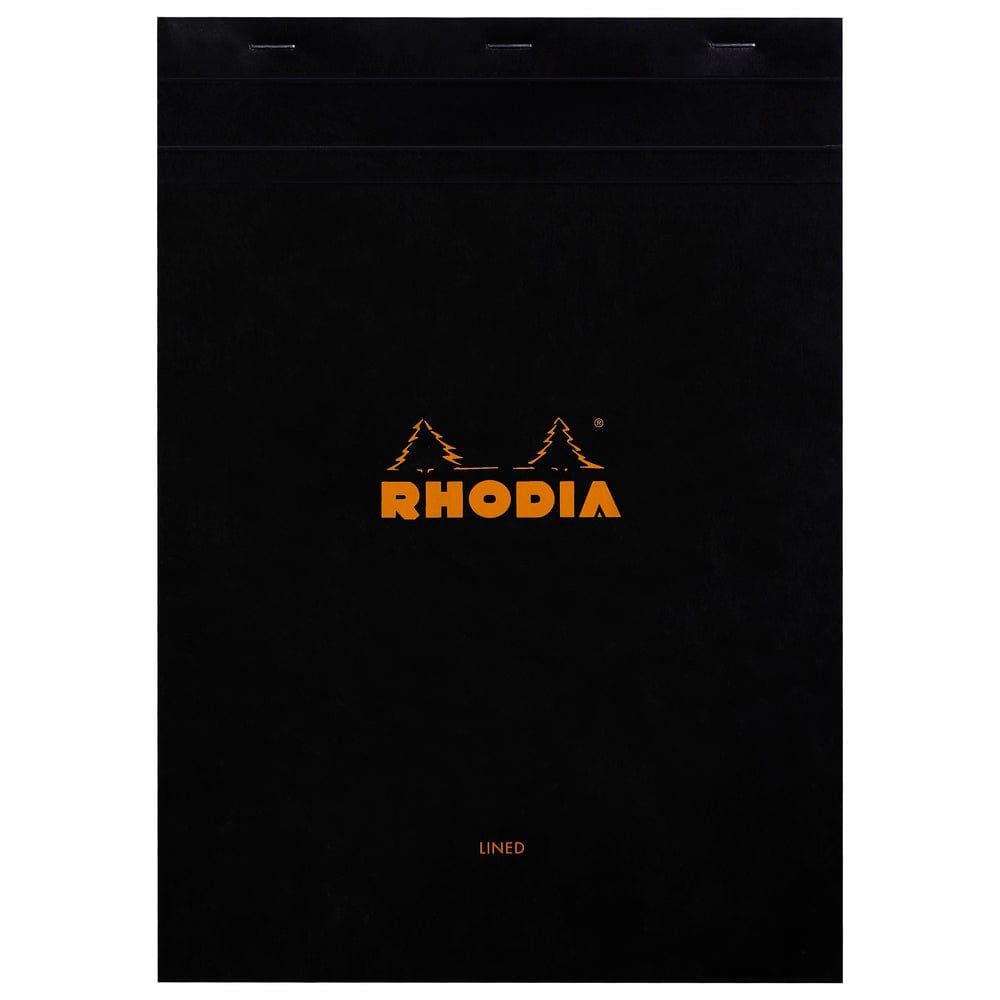 Stelling Rhodia BLACK head stapled pad N°18 - linjeret