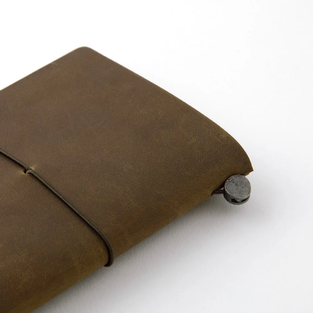 Traveler´s Company, Notebook Olive Passport Size (læderomslag)