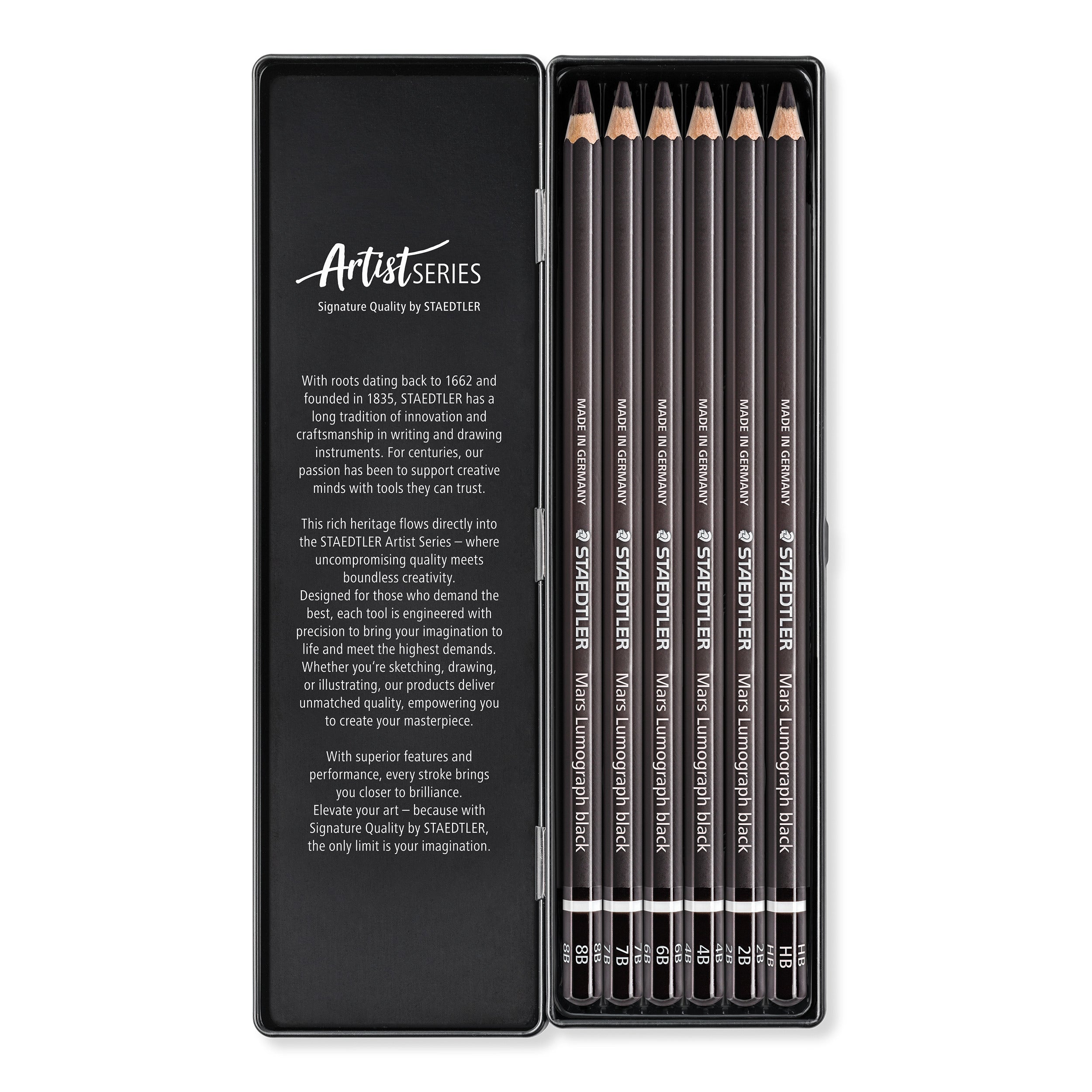 Staedtler Mars lumograph Black sæt med 6 stk