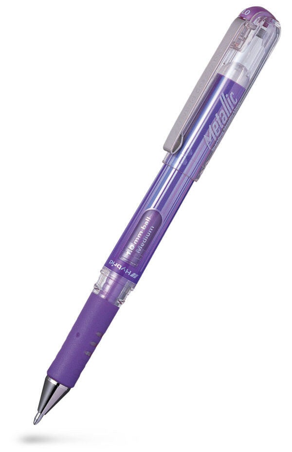PENTEL Hybrid Gel Grip DX Metallic Metallic lilla