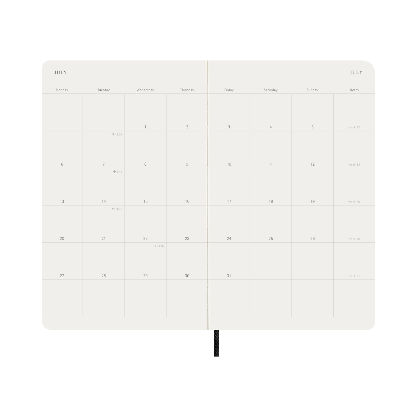 Moleskine Kalender Soft 12M Month Note Large Sort 2026