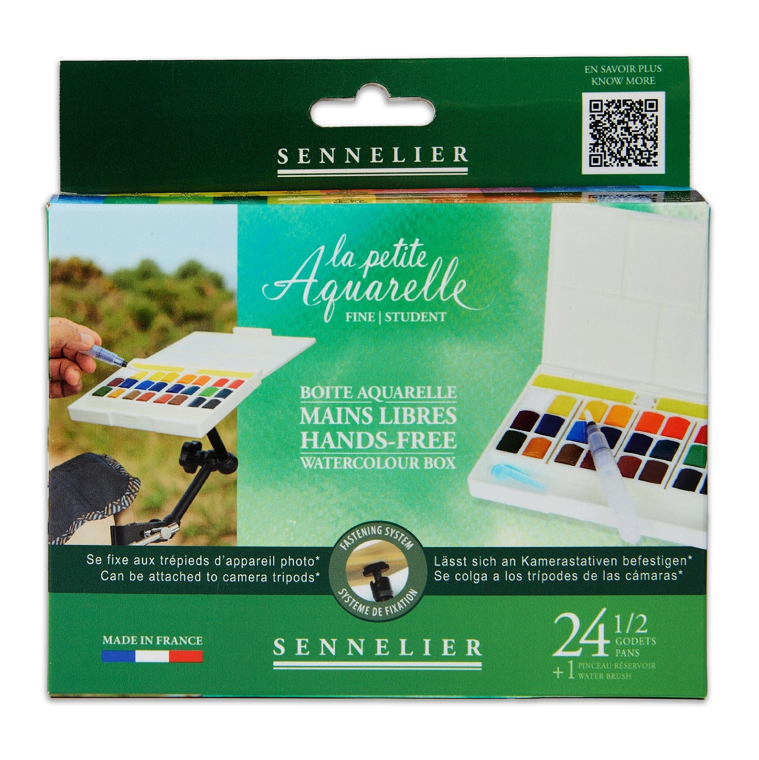 Sennelier aqua 1/2 pans sæt 24 stk. la petite Aquarelle HANDS FREE