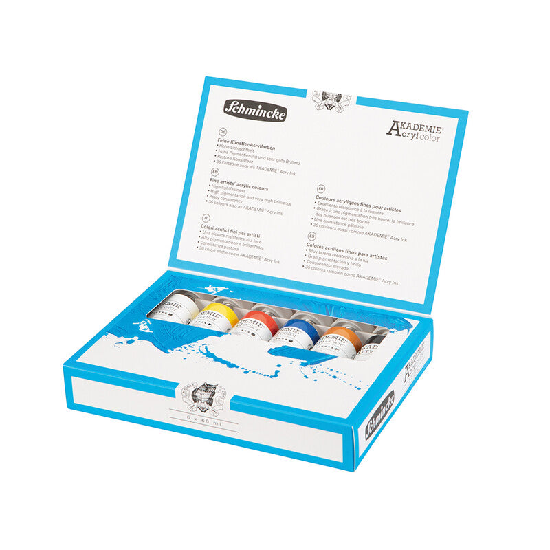 Schmincke Akademie Akrylsæt 6 x 60ml PROMO 2025