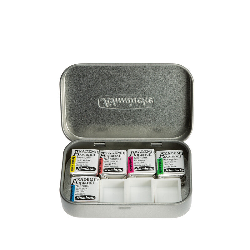 Schmincke Akademie Akvarelsæt NEON 5 x 1/2 pans