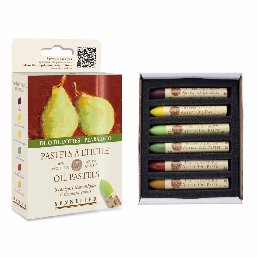 SEN Oil pastellset 6 st päron duo