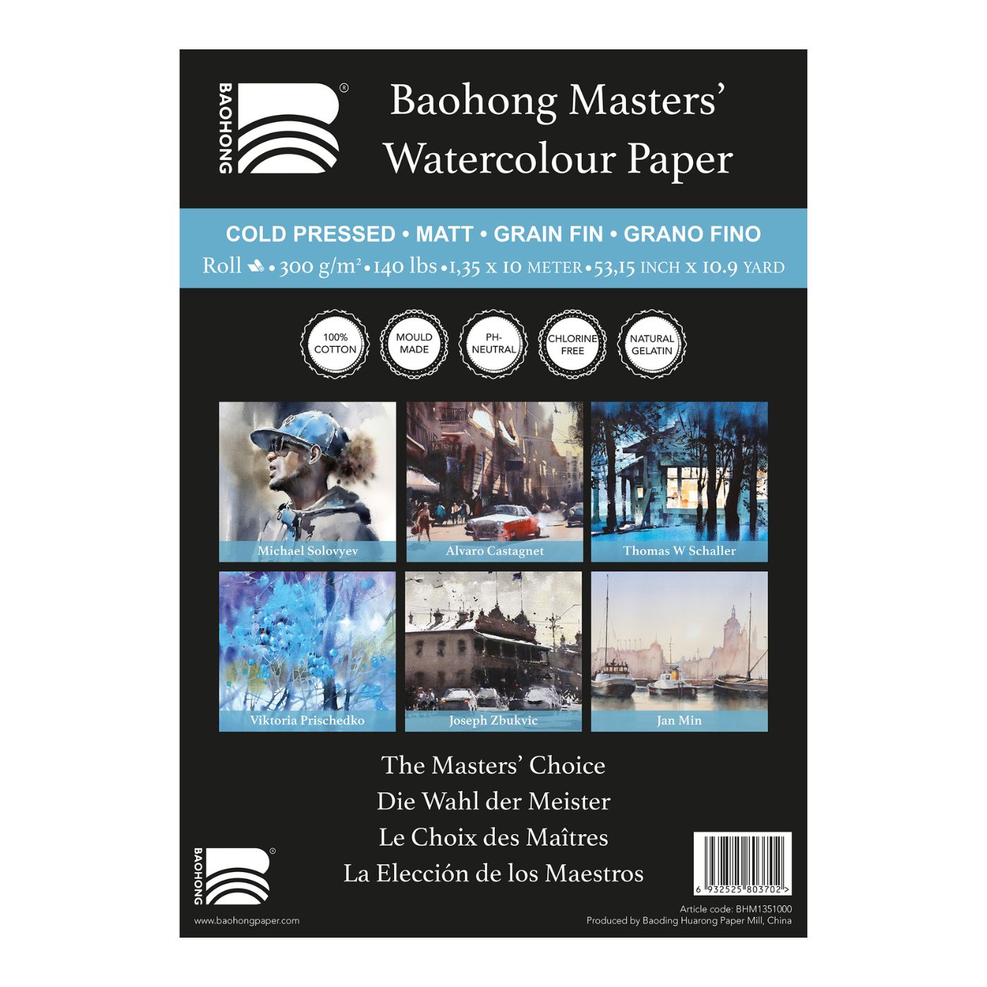 Baohong Masters akvarellpapper – hel rulle