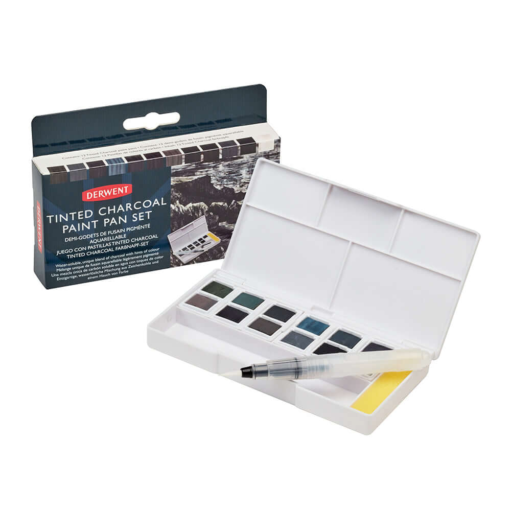 Derwent Tinted Charcoal Paint Pan Set 12 pans Derwent Pan sæt (Flere varianter)