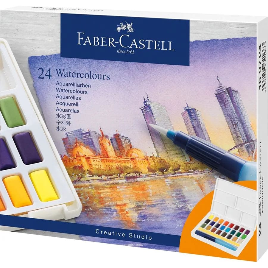 Faber-Castell FC Goldfaber sæt 24 stk. Watercolors incl. water brush