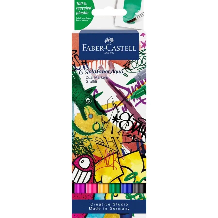 Faber-Castell Faber-Castell Goldfaber Aqua Dual marker Graffiti 6 ass