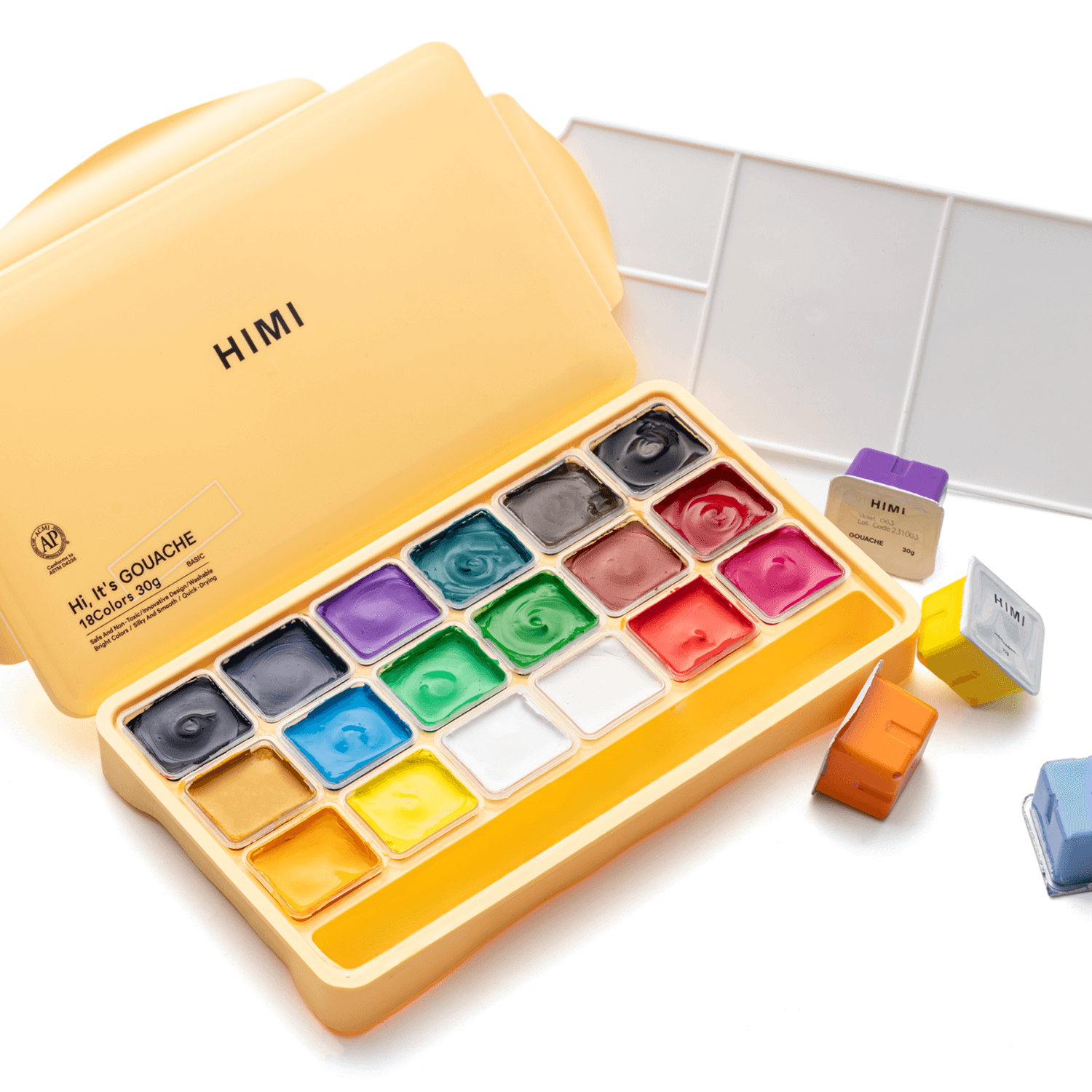 HIMI Gouache HIMI Gouache Sæt 18 stk. 30ml (yellow)