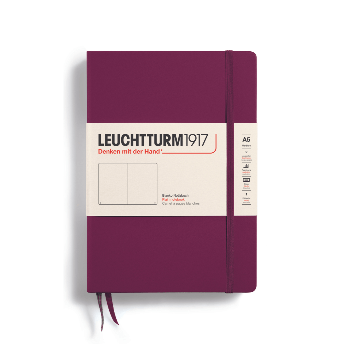 Leuchtturm 1917 Notesbog Leuchtturm1917 Notesbog Hardcover A5 249s Blank Port Red