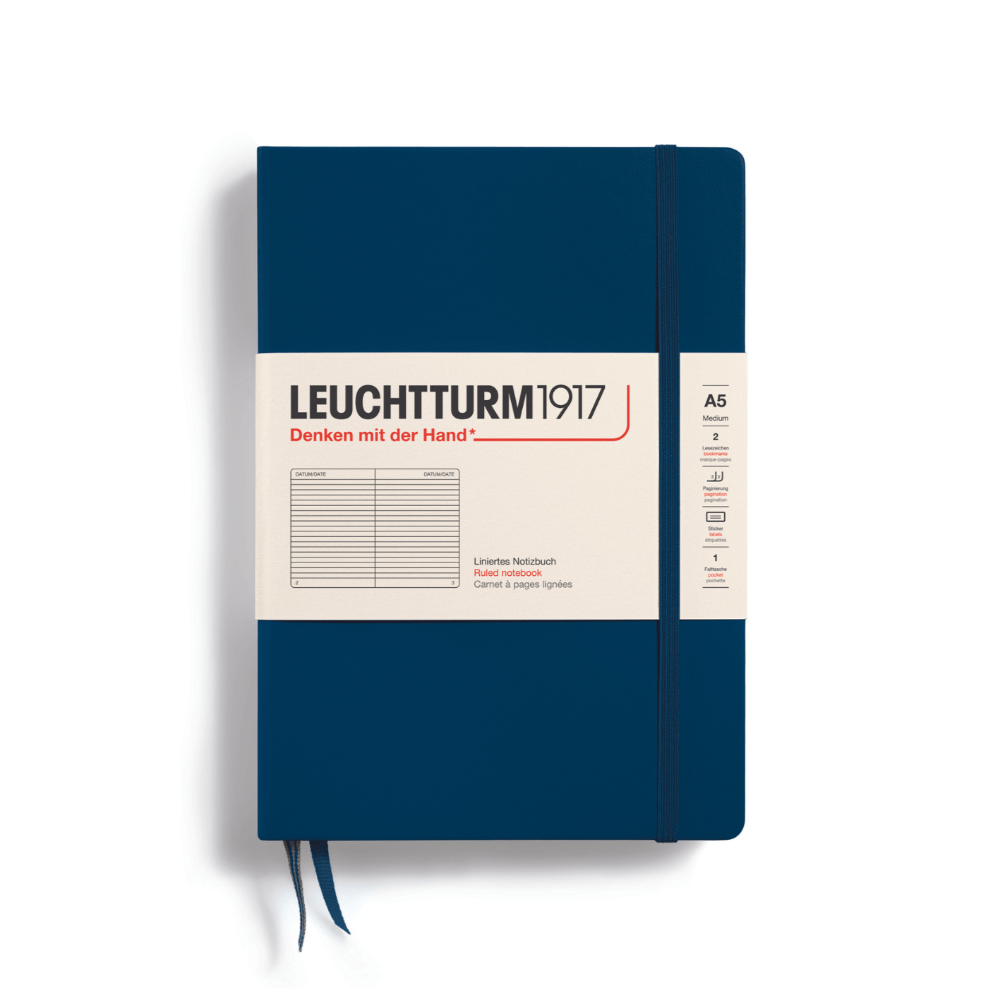 Leuchtturm 1917 Notesbog Leuchtturm1917 Notesbog Hardcover A5 249s Linjeret Navy