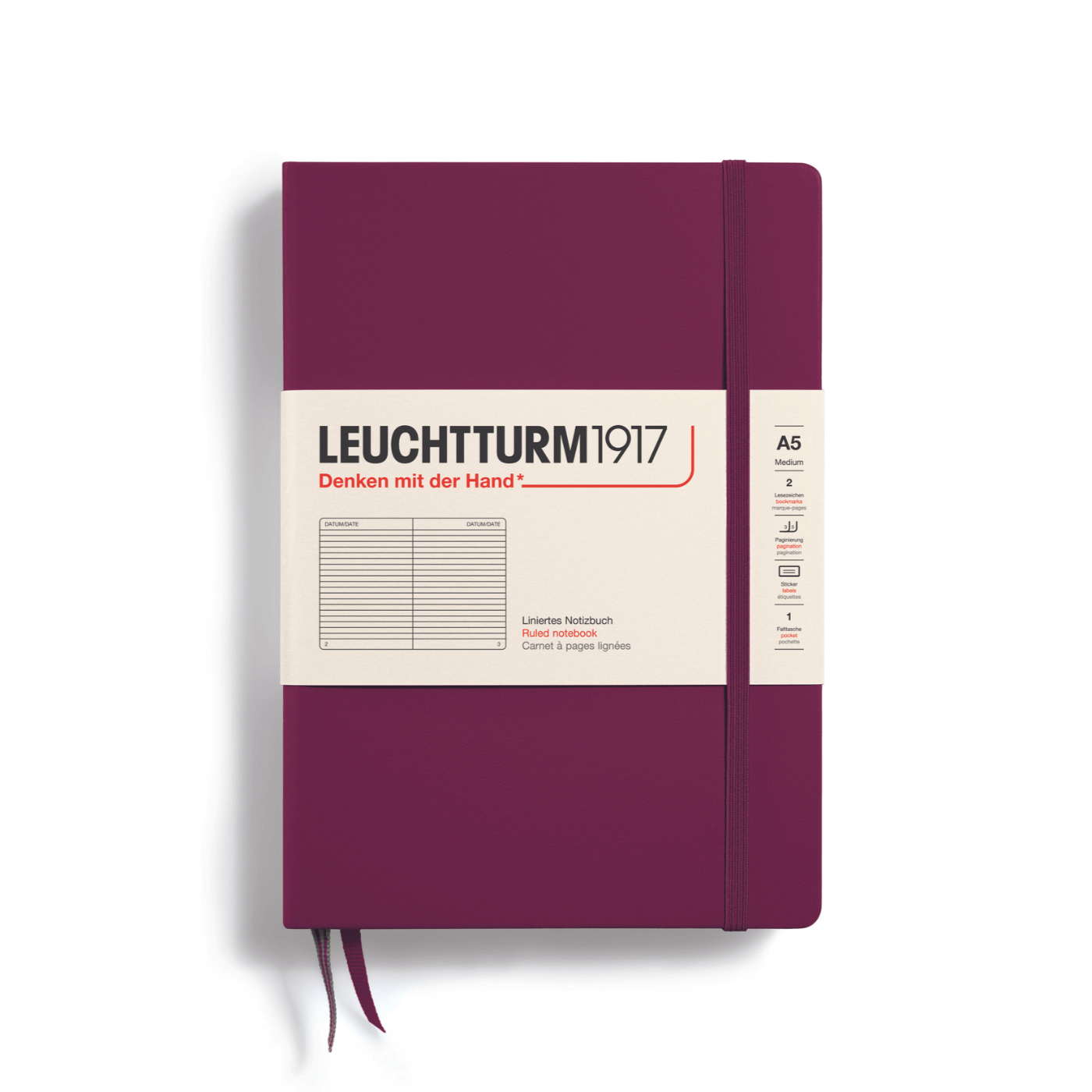 Leuchtturm 1917 Notesbog Leuchtturm1917 Notesbog Hardcover A5 249s Linjeret Port Red