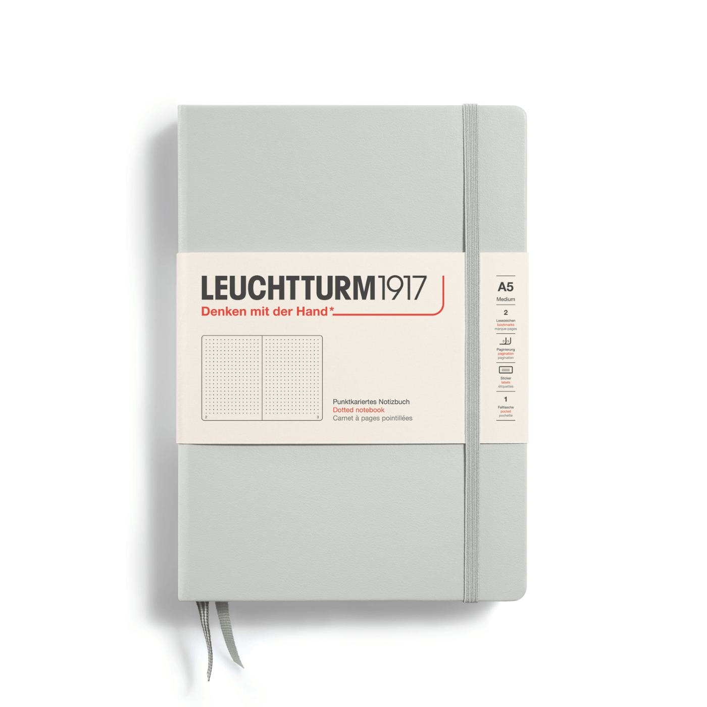 Leuchtturm 1917 Notesbog Leuchtturm1917 Notesbog Hardcover A5 249s Prikket Light Grey