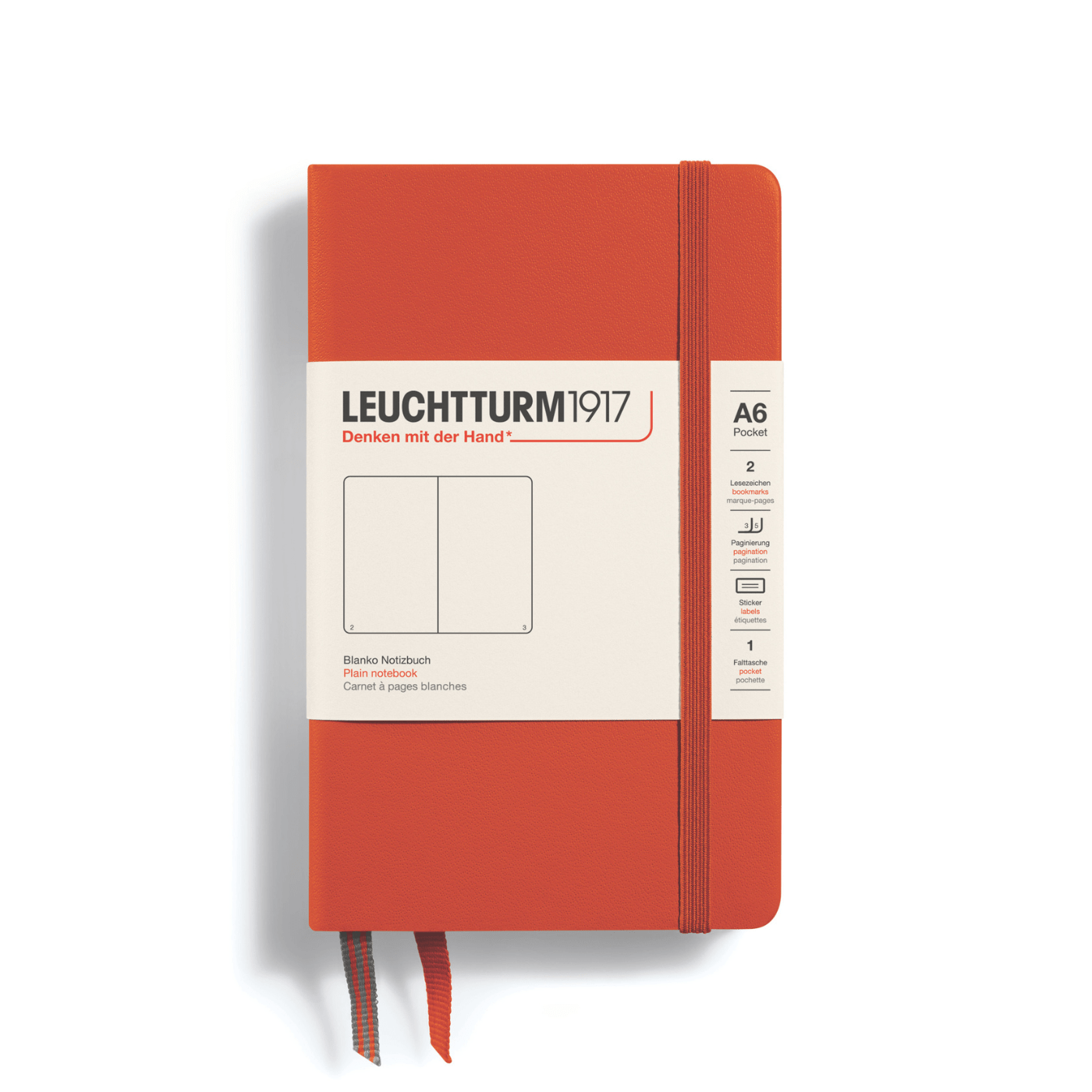 Leuchtturm 1917 Notesbog Leuchtturm1917 Notesbog Hardcover A6 185s Blank Fox Red