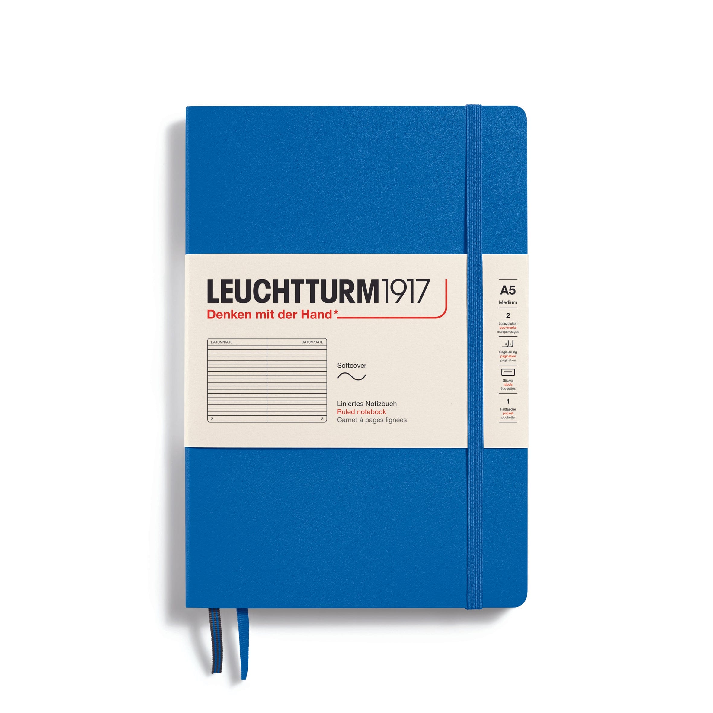 Leuchtturm 1917 Notesbog Leuchtturm1917 Notesbog Softcover A5 121s Linjeret Sky