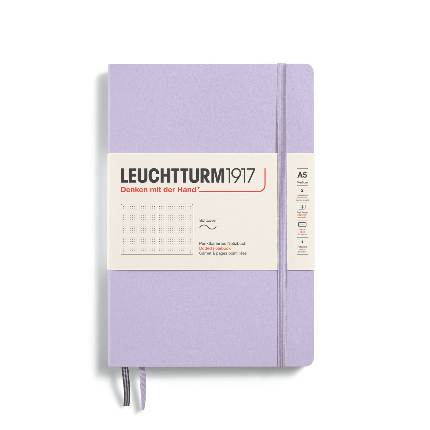 Leuchtturm 1917 Notesbog Leuchtturm1917 Notesbog Softcover A5 121s Prikket Lilac