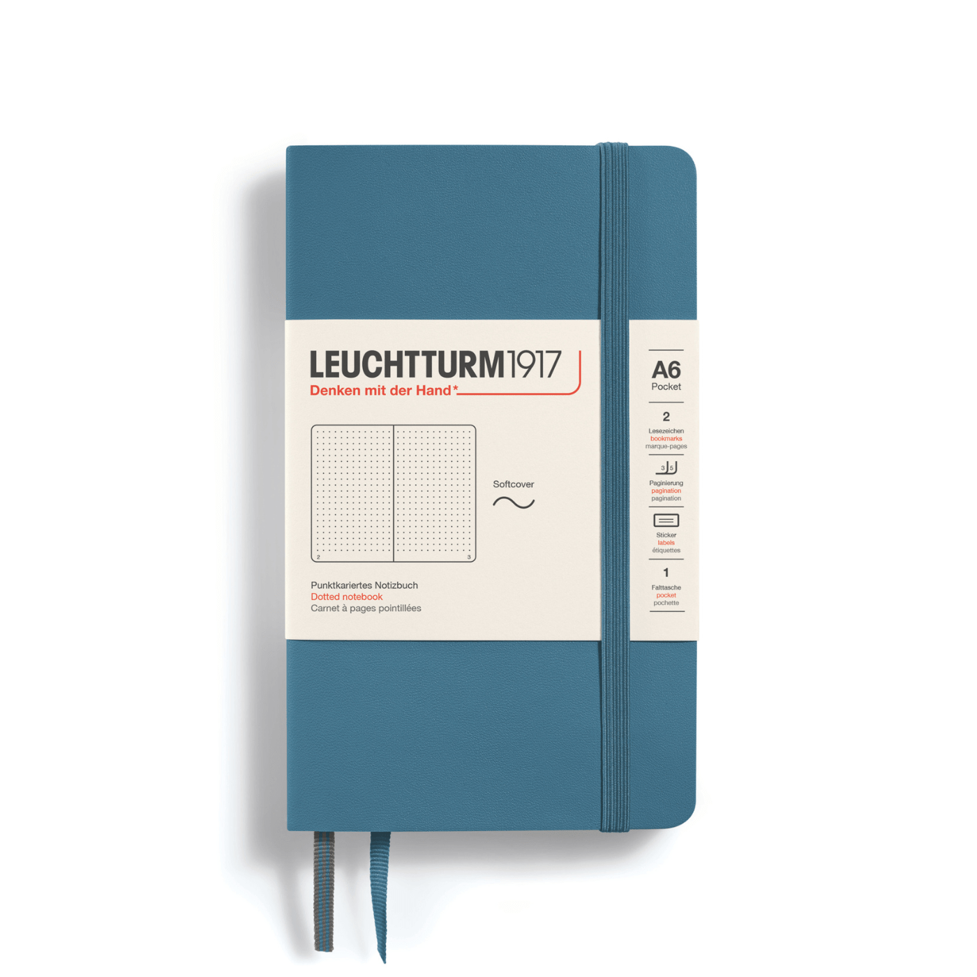 Leuchtturm 1917 Notesbog Leuchtturm1917 Notesbog Softcover A6 121s Prikket Stone Blue