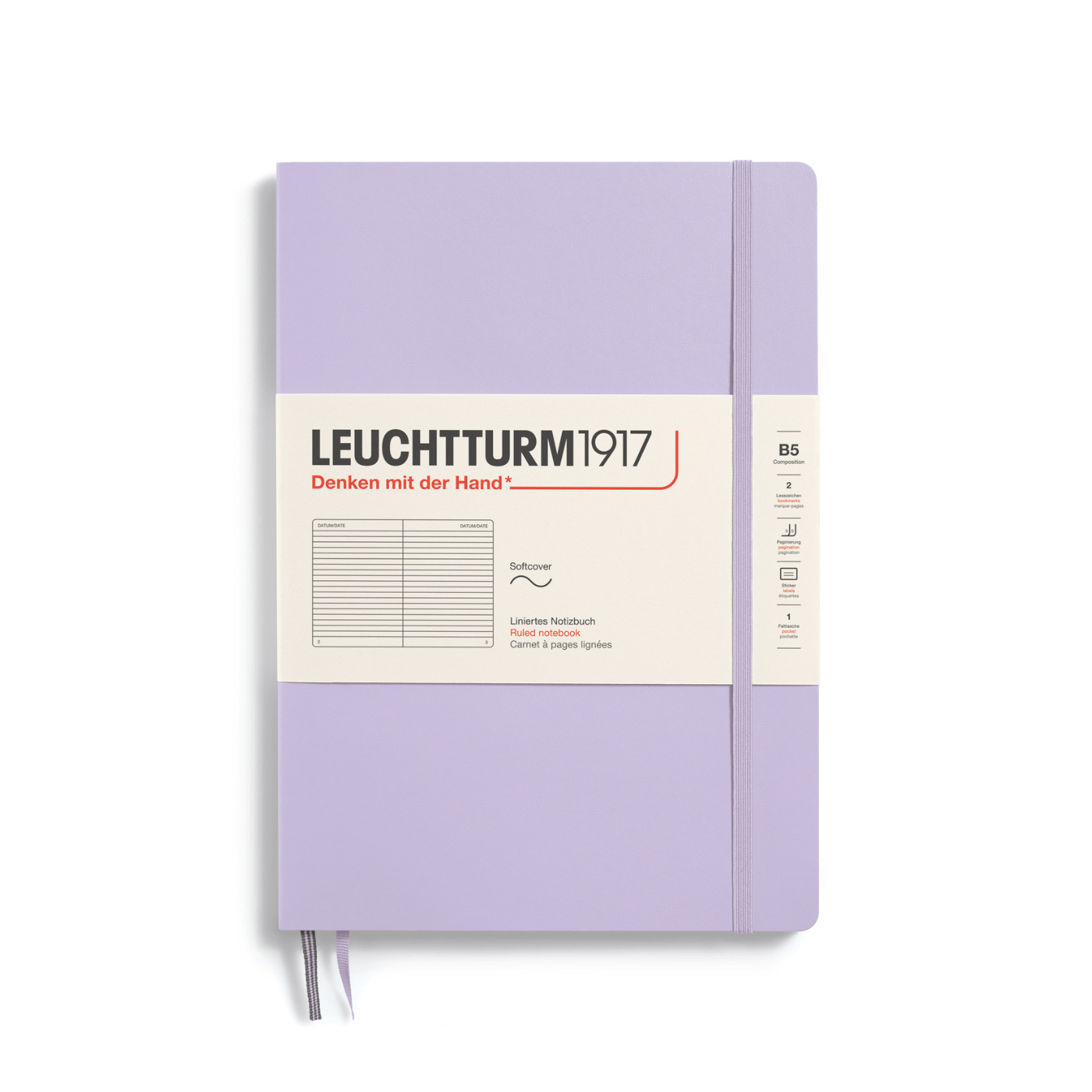 Leuchtturm 1917 Notesbog Leuchtturm1917 Notesbog Softcover B5 121s Linjeret Lilac