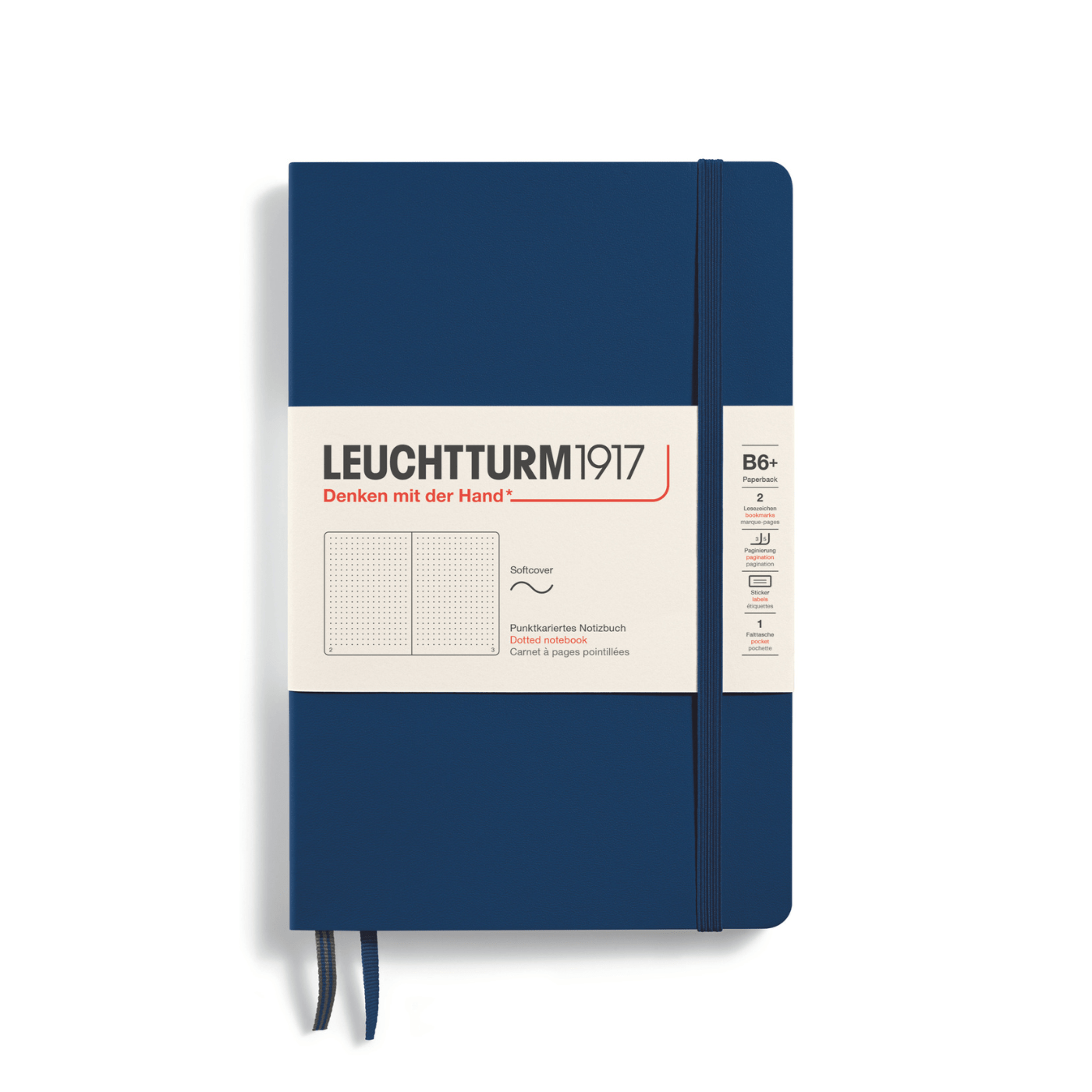 Leuchtturm 1917 Notesbog Leuchtturm1917 Notesbog Softcover B6+ 121s Prikket Navy