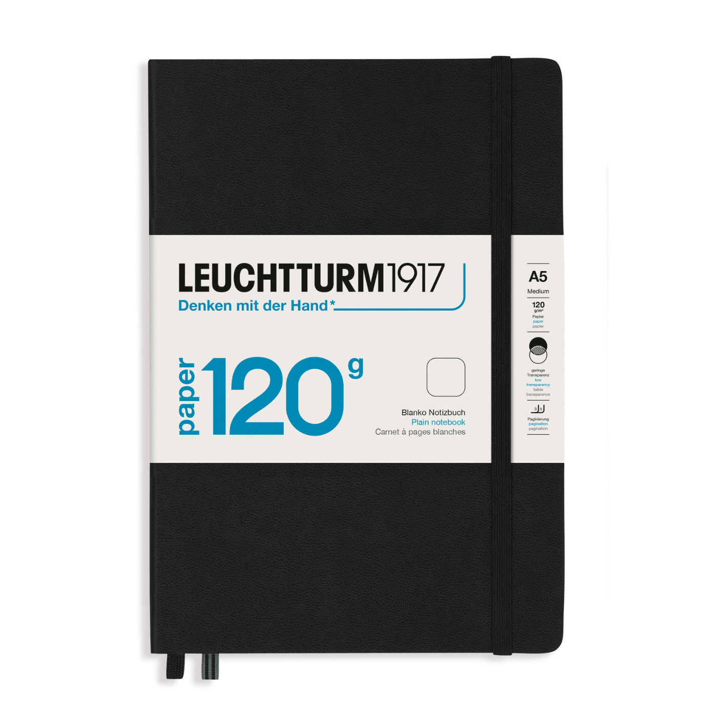 Leuchtturm 1917 Notesbog Leuchtturm1917 Paper 120g Notesbog Hardcover A5 201s Blank Black