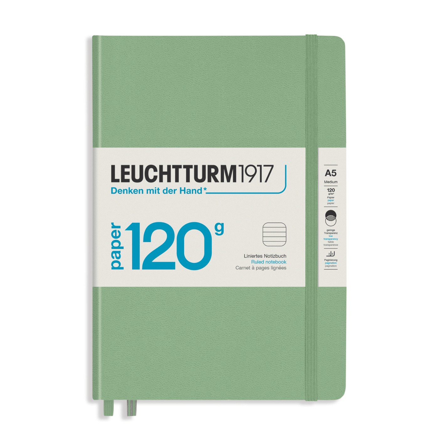 Leuchtturm 1917 Notesbog Leuchtturm1917 Paper 120g Notesbog Hardcover A5 201s Linjeret Sage