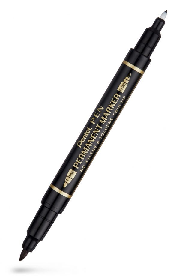 PENTEL Permanent Marker Twin Tip Sort
