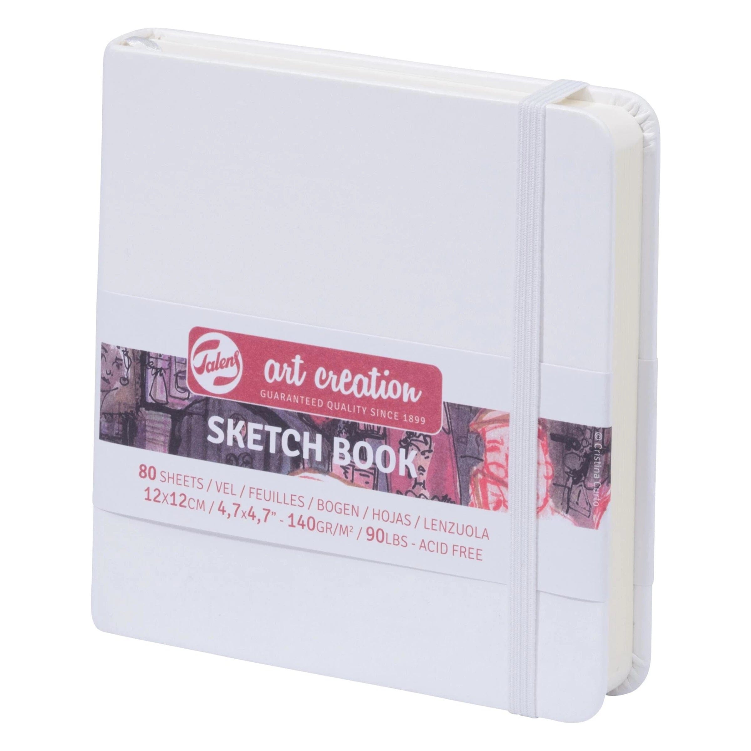 Royal Talens Sketch Book Talens Book WHITE 12X12 140G#