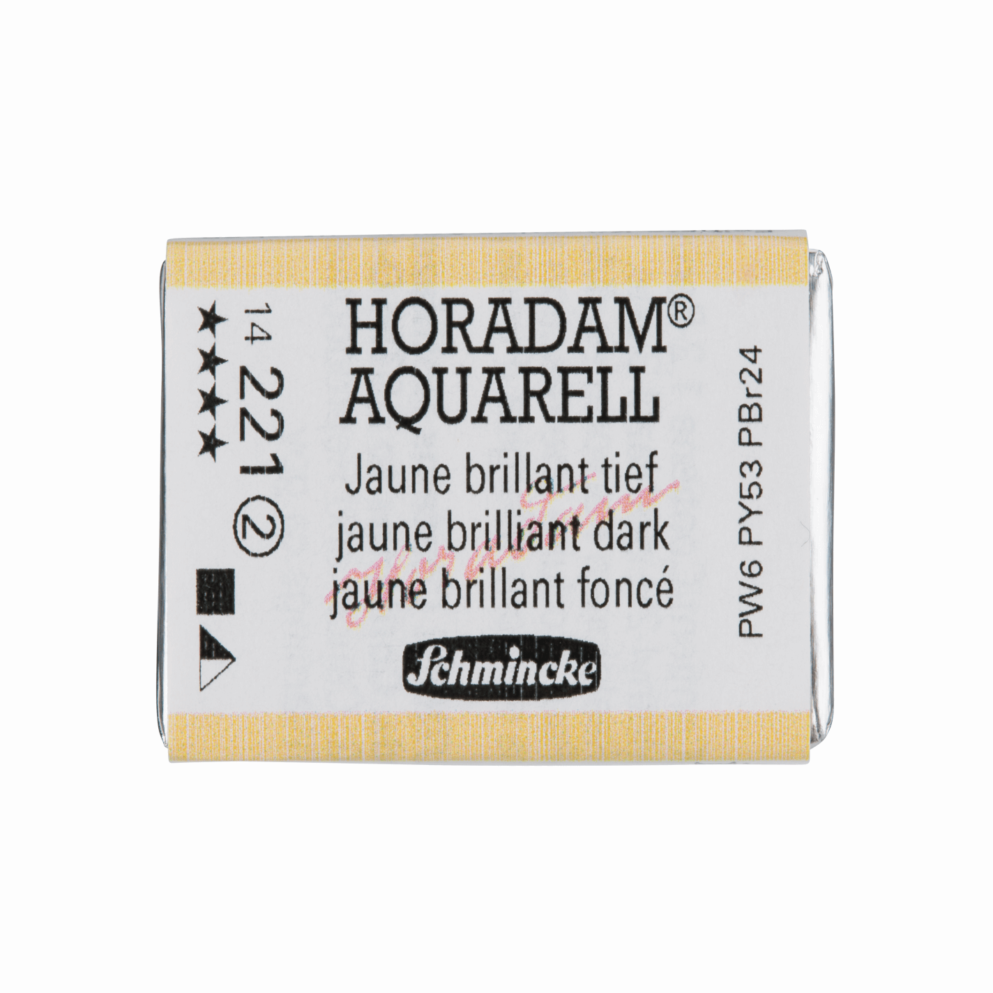 Schmincke Horadam Aquarell pans 1/1 pan Jaune Brilliant Dark