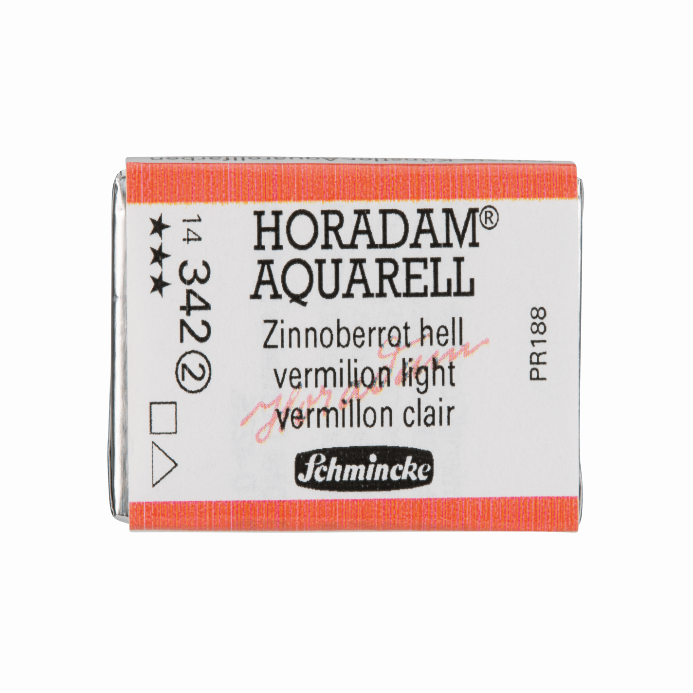 Schmincke Horadam Aquarell pans 1/1 pan Vermilion Light