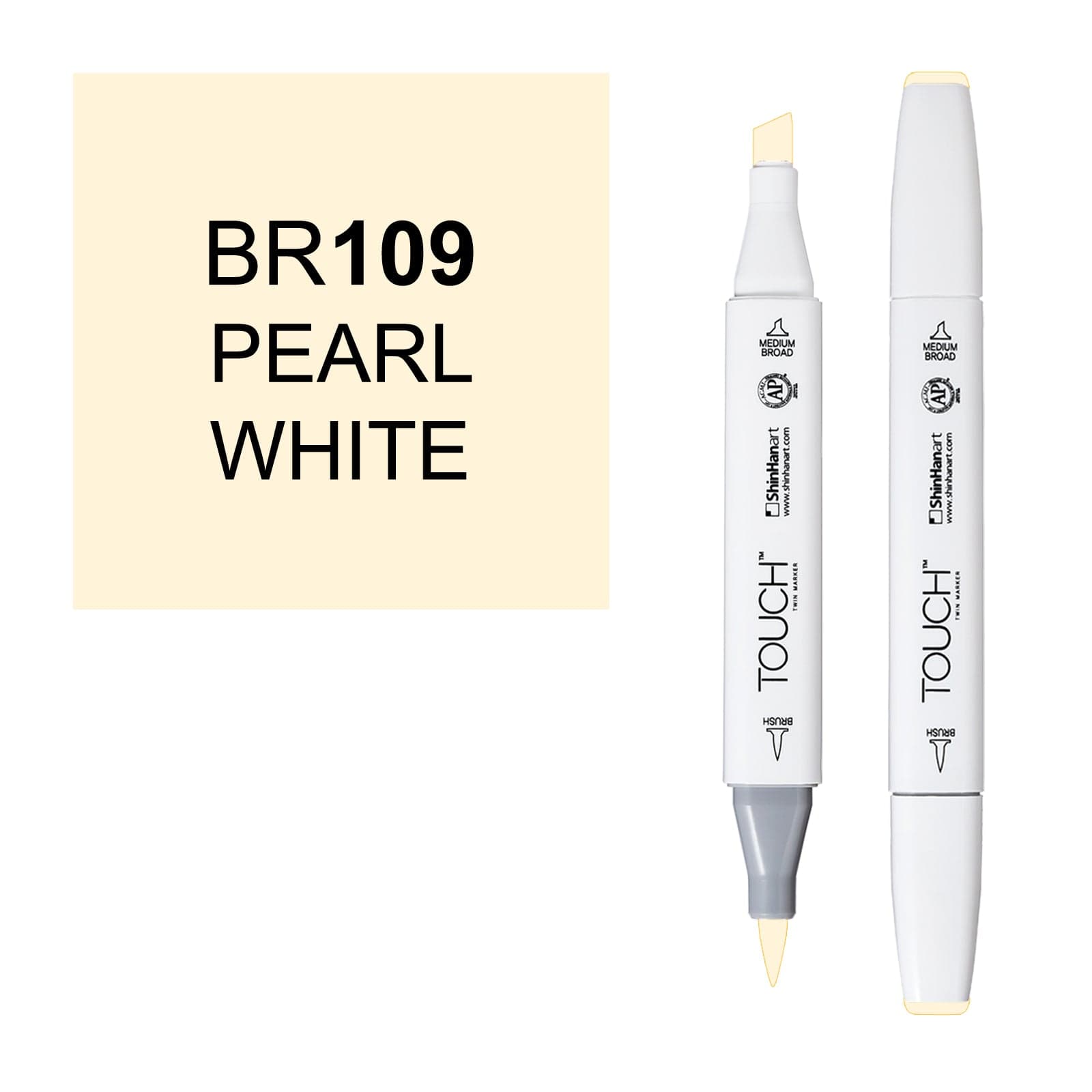 ShinHanart Touch Twin Brush Markers Pearl white