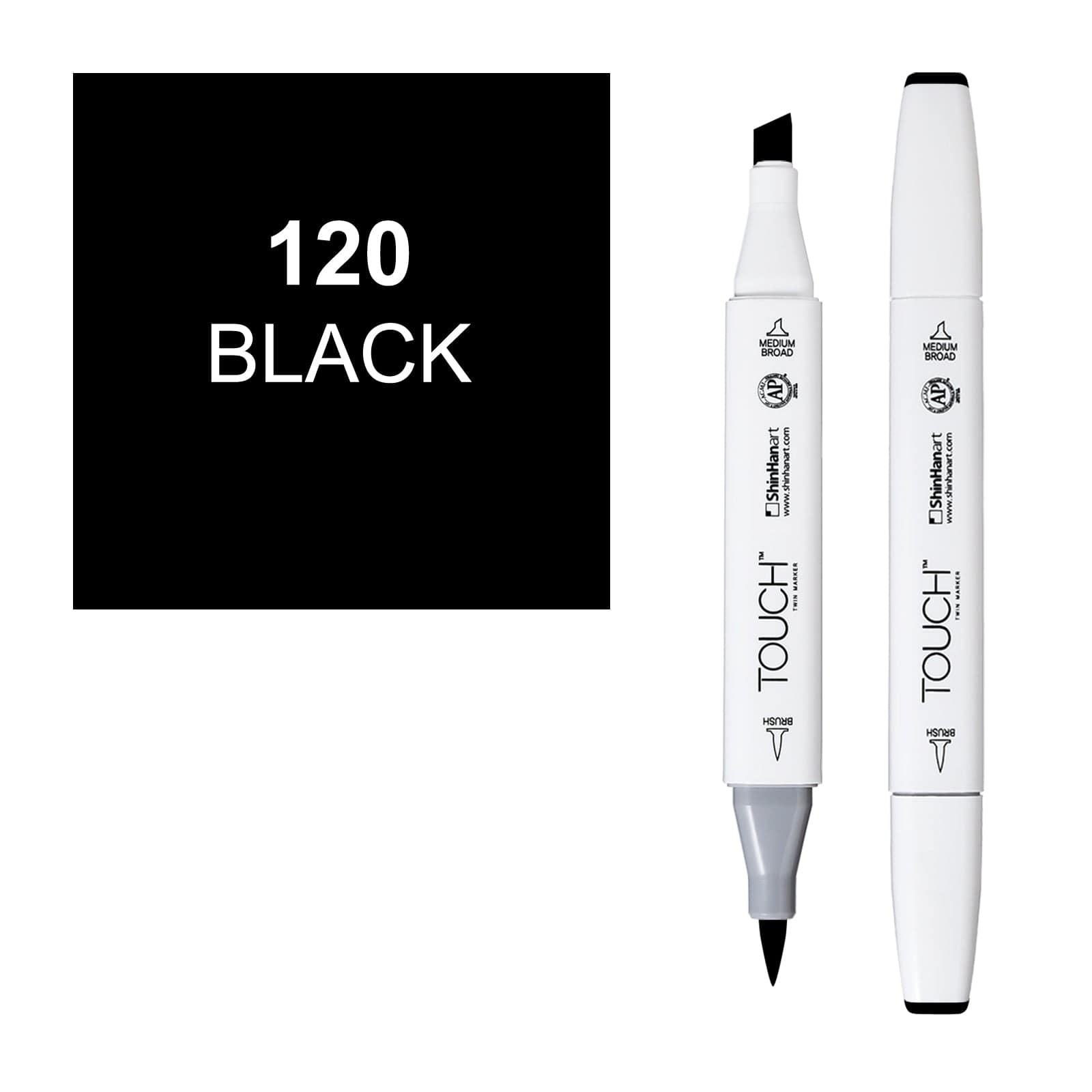 ShinHanart Touch Twin Brush Markers TOUCH TWIN BRUSH /120 black