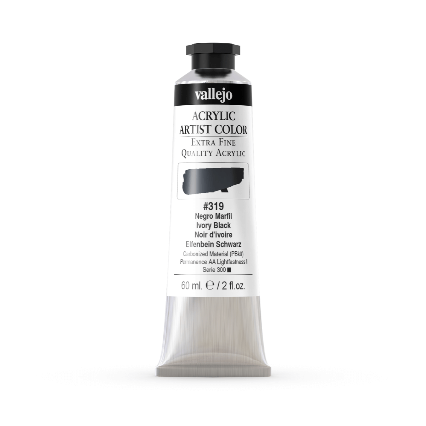 Vallejo Artist 200ml Ivory Black