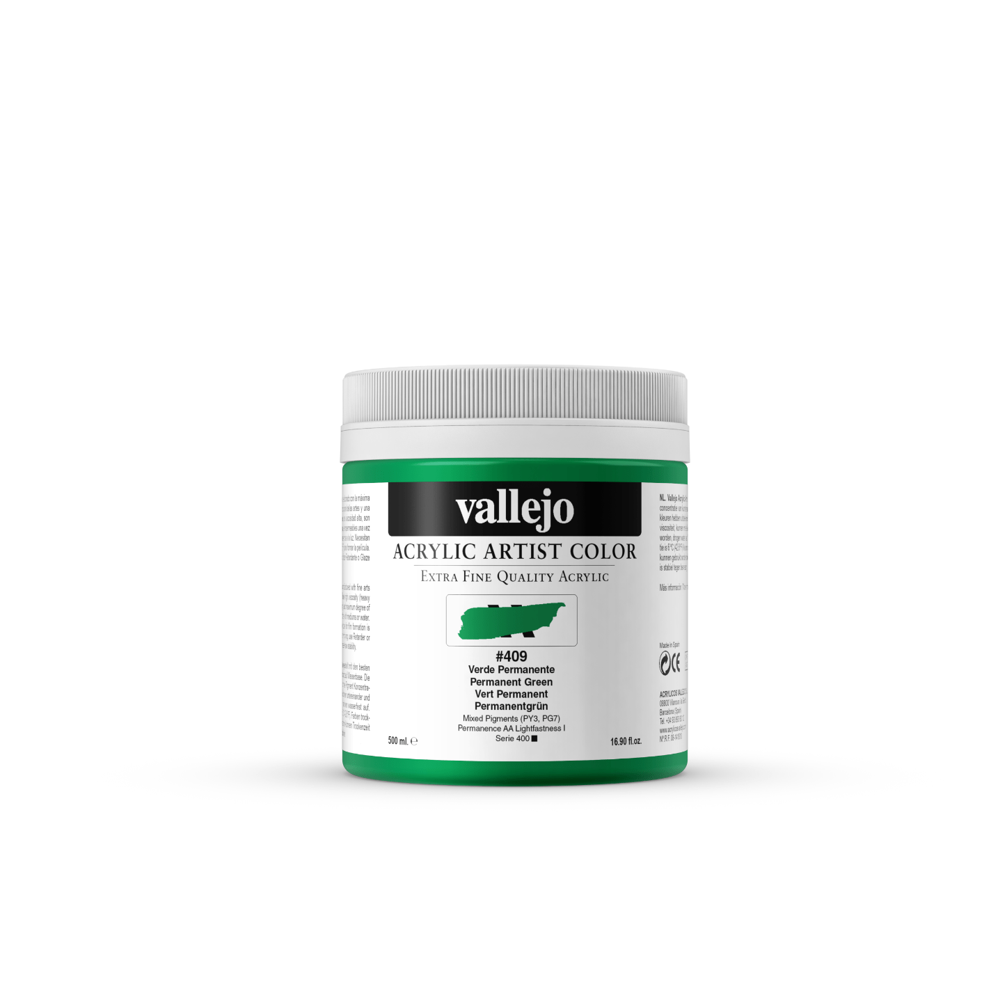 Vallejo Artist 500ml Permanent Green