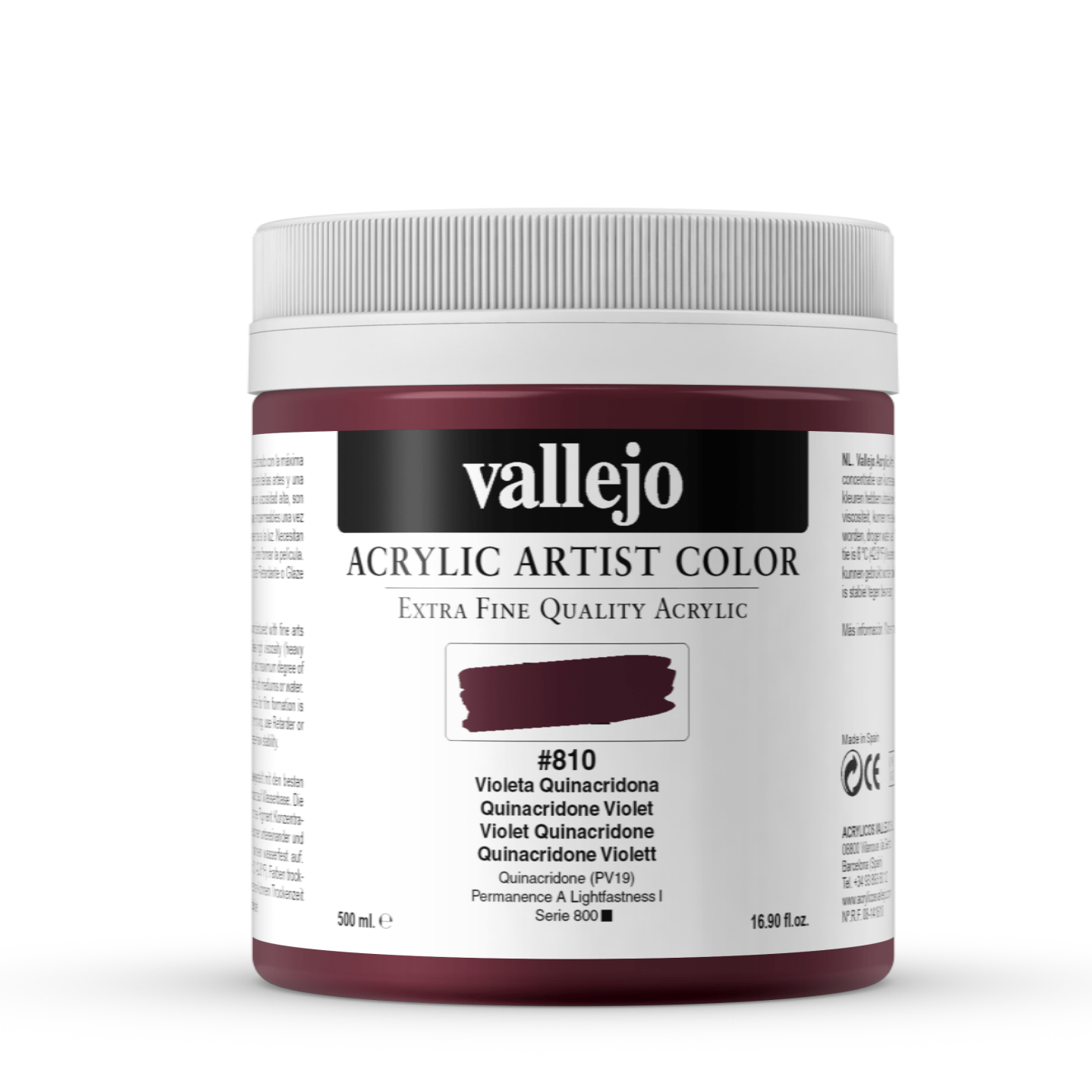 Vallejo Artist 500ml Quinacridone Violet