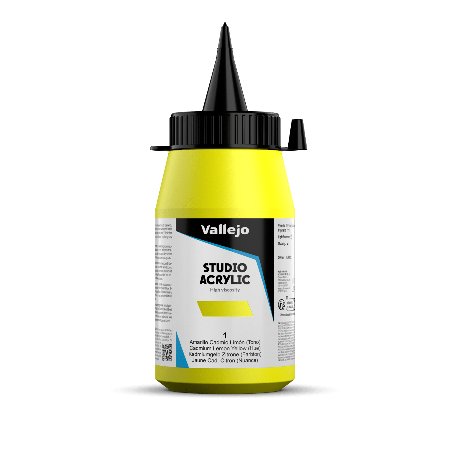 Vallejo Studio 500ml Cadmium Lemon Yellow (Hue)